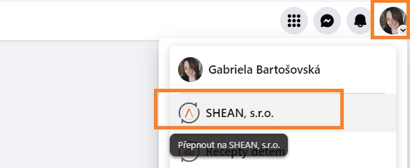 Jak přepnout účet na Facebooku
