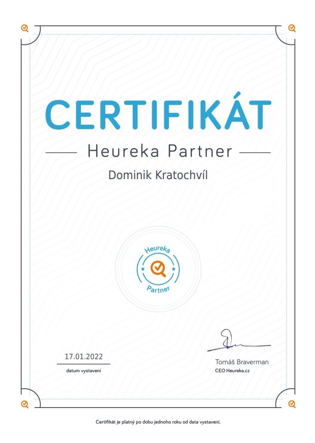 heureka certifikát 